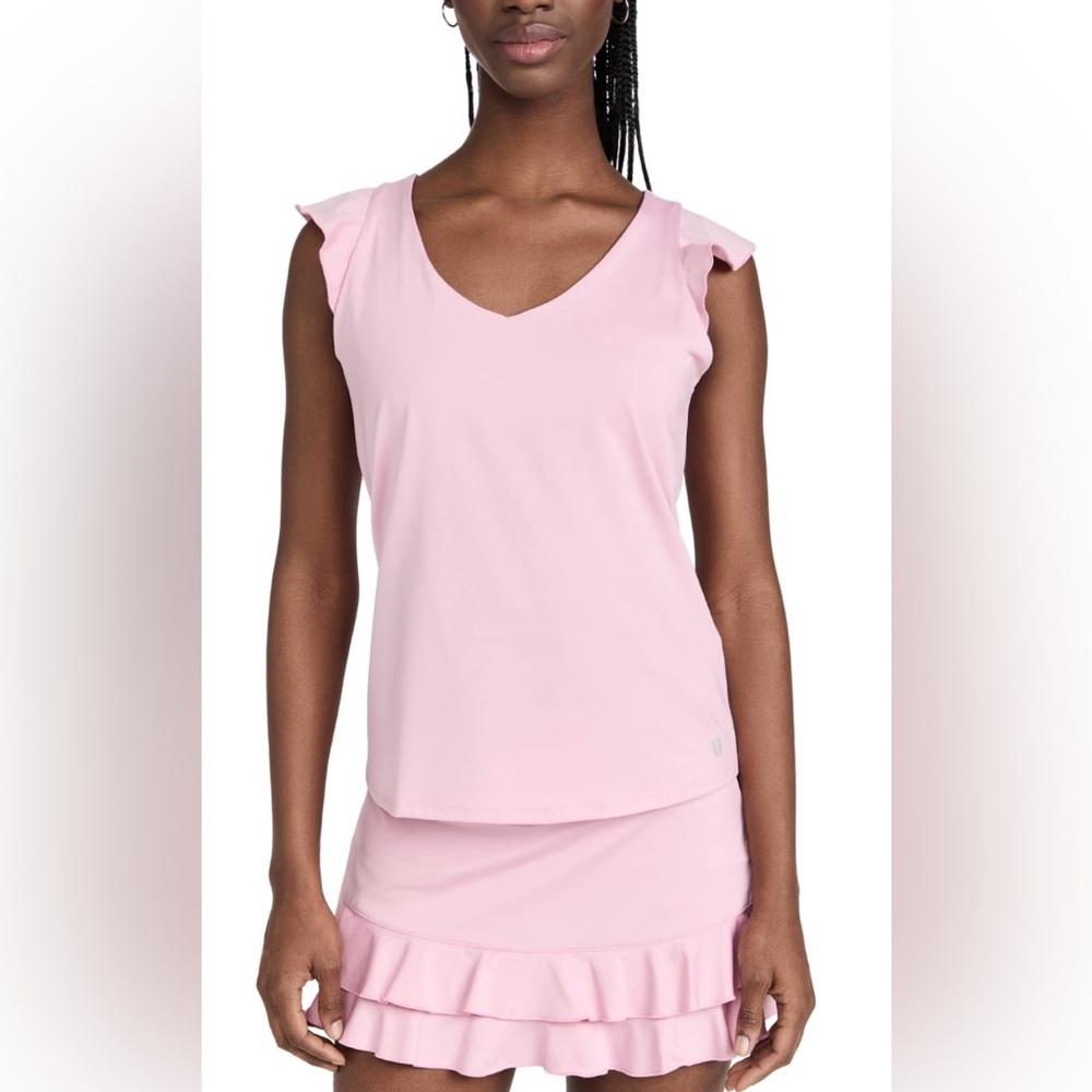 EleVen by Venus Williams Pink Ruffle Tennis Skirt Set Size Large NWOT